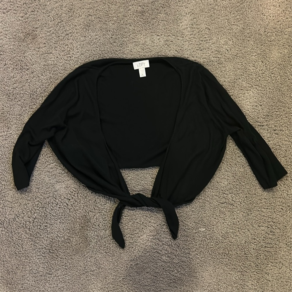 LOFT Black Open-Front Shrug - Picture 2 of 4